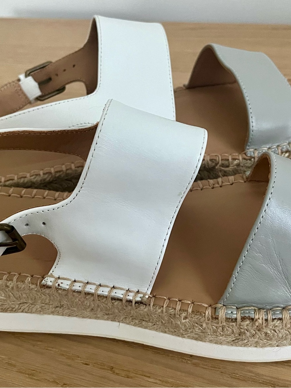 Soludos Women’s White Leather Espadrille Sandals